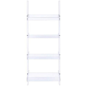 Bowery Hill Modern 4 Shelf Clear Acrylic Ladder Bookcase