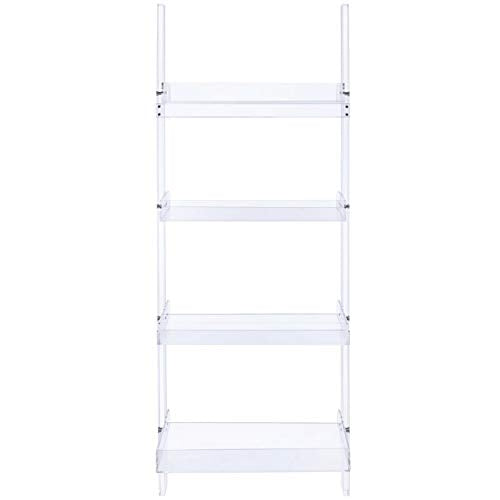 Bowery Hill Modern 4 Shelf Clear Acrylic Ladder Bookcase