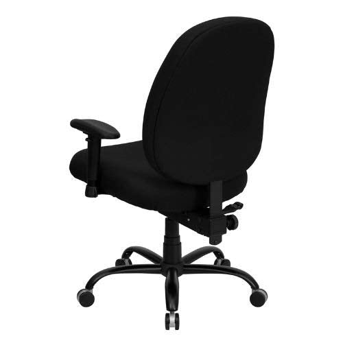 Flash Furniture HERCULES Series Big & Tall 400 lb. Rated Black Fabric Executive Swivel Chair with Adjustable Arms