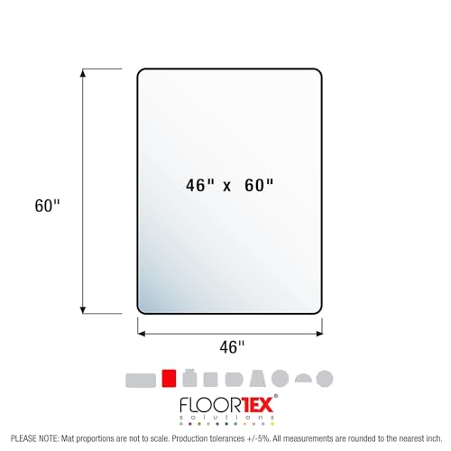 Floortex Cleartex Megamat 46" x 60" Chair Mat for Hard Floors & Carpets, Polycarbonate