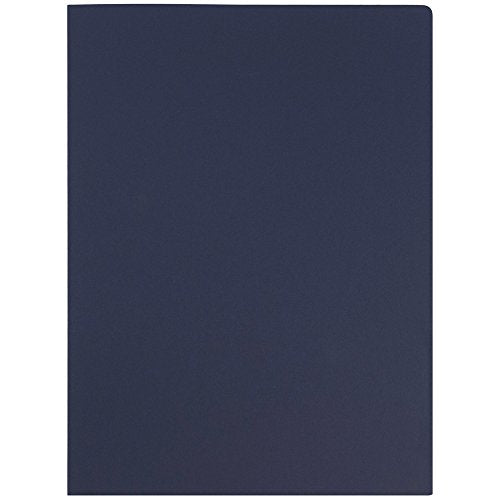 JAM PAPER Premium Matte Cardstock Twin Pocket Folders - Navy Blue - Bulk 100/Box