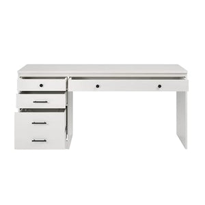 Linon Cody Wood Desk with File Cabinet in Whitewash