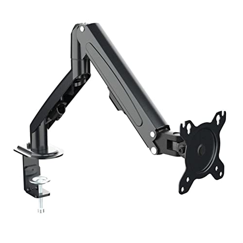 zlw-shop Single Monitor Stand, Desktop Monitor Mount Bracket for 13 to 27-Inch LCD Screens, Adjustable Gas Spring Monitor Stand Arm VESA Mount with Clamp