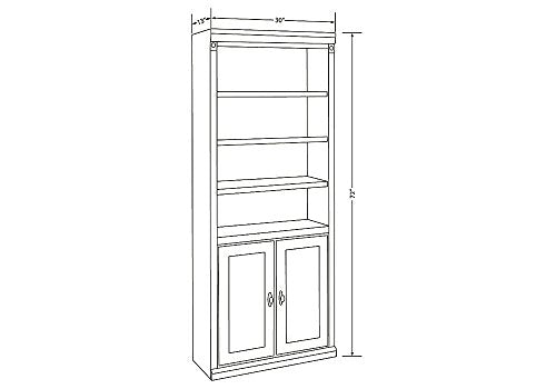 Huntington Club Six Shelf Bookcase with Doors - 72" H Huntington Cherry Dimensions: 30"W x 12"D x 72"H Weight: 164 lbs.