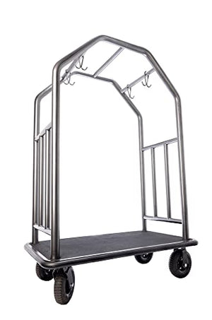 Wholesale Hotel Products Coastal Hammertone Steel Rubber Mat Utility Cart