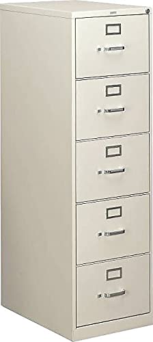 HON 310 Series 5-Drawer Vertical File Cabinet - Letter Width - Putty (H315)