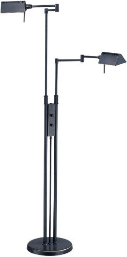 Lite Source LS-974D/BRZ Pharma Collection Floor Lamp with Metal Shade, 37.5" x 37.5" x 55", Dark Bronze