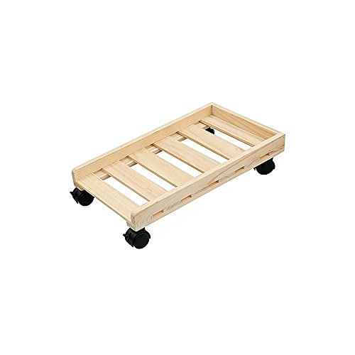 RENSLAT Wood Mobile Adjustable Computer Tower Holder Computer CPU Stand Cart with Braking Lock Wheels Stand for PC Computer Cases