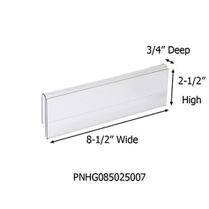 Glass Wall Name Plate Holders - Single Sided 8-1/2" Wide x 2-1/2" high (50 - PK, 3/4" Cubicle Wall) by Plastic Products Mfg.