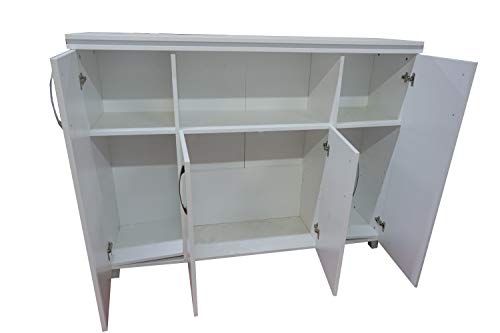 Casa Mare Modern New Star 5 Piece Office Furniture Set | Office Desk | Home Office Furniture | White Office Furniture | White and Metalic Grey (71")