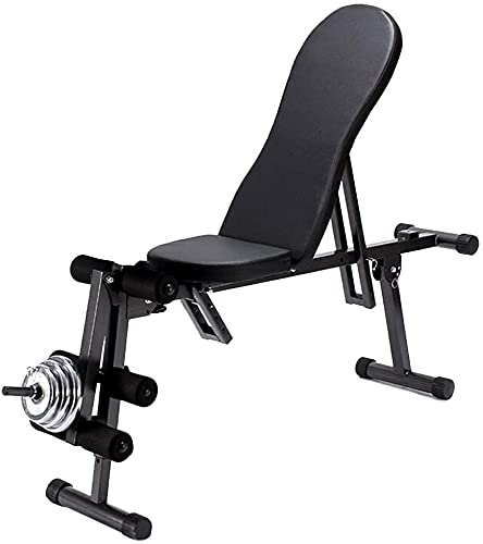 CJGJX Men's and Women's Fitness Deluxe Multi-Function Weight Bench,Height Adjustable Foldable Barbell Bench Dumbbell Weightlifting Bed Workout Stool Strength Training Equipment
