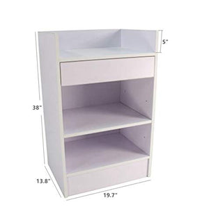 FixtureDisplays® 19.7" White Cash Wrap w/Pull-Out Drawer & Storage Shelf 119724