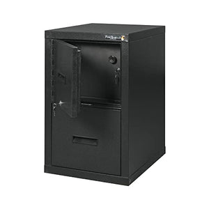 FireKing FireShield 22" D Vertical 1-Drawer File Cabinet and Safe, Metal, Black Stone