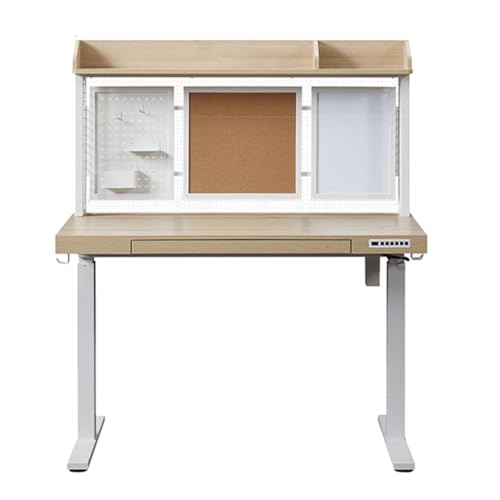 SanzIa Electric Standing Desk - Height Adjustable Computer Workstation with Drawer, Storage Shelf, Memory Presets, USB - Style 1, 138 * 60 * 134-180cm