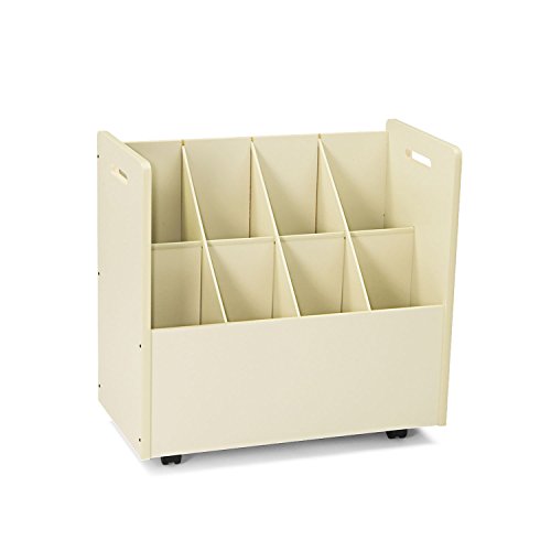 Safco 3045 Laminate Mobile Roll Files Eight Compartments 30-1/8 x 15-3/4 x 29-1/4 Putty