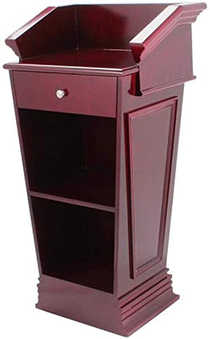 None Portable Floor Lectern Podium Solid Wood - Conference Table & Reception Desk