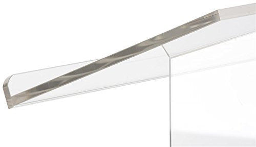 Displays2go Clear Church Pulpit Lectern, Thick Acrylic, No Assembly, Inner Shelf, Pedestal Base (LECTCV)