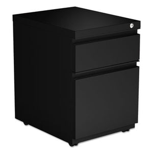 Alera ALEPBBFBL Two-Drawer Metal Pedestal Box File w/Full-Length Pull, 14 7/8w x 19 1/8d, Black