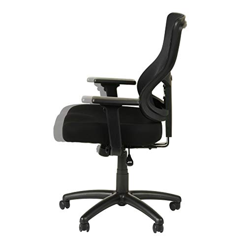 Alera ALEELT4214S Elusion II Series Mesh Mid-Back Synchro with Seat Slide Chair, Black