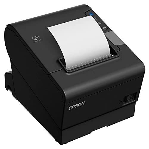 Epson TM-T88VI Thermal Receipt Printer, Black - Ethernet/USB/Serial, NFC, 180 dpi, DAODYANG Printer_Cable