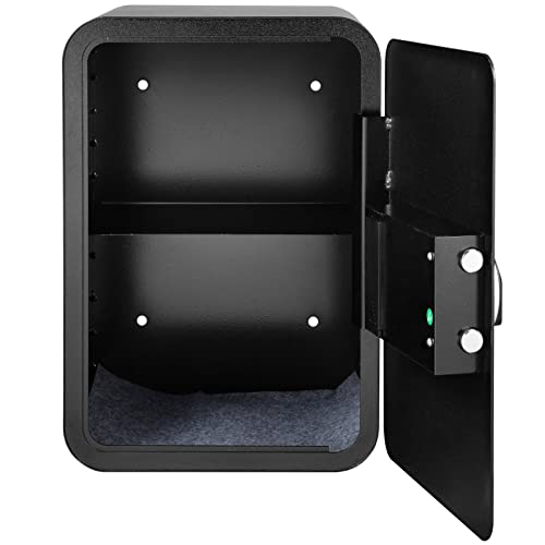 VEVOR Safe Box, 1.8 Cubic Feet Money Safe with Fingerprint Lock and Key Lock, Alloy Steel Home Safes with A Removable Shelf, Wall-Mounted Security Safe for Cash, Jewelry, Passports, Documents (Black)