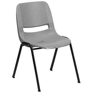 Flash Furniture 5 Pack HERCULES Series Gray Ergonomic Stack Chair - 880 lb. Capacity