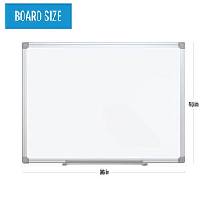 MasterVision Whiteboard Magnetic Earth Dry Erase Board, 48" x 96" with Aluminum Frame