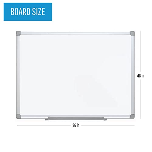 MasterVision Whiteboard Magnetic Earth Dry Erase Board, 48" x 96" with Aluminum Frame