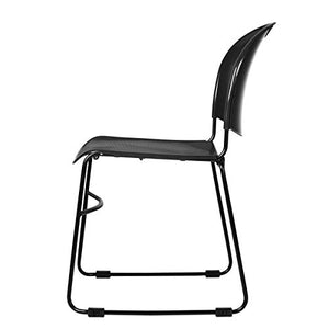 OEF Furnishings Plastic Stack Chair, Black