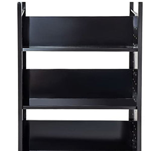 None Pot and Pan Organizer Book Cart Library Cart with V-Shaped Sloped Shelves - Black Rolling Book Truck White