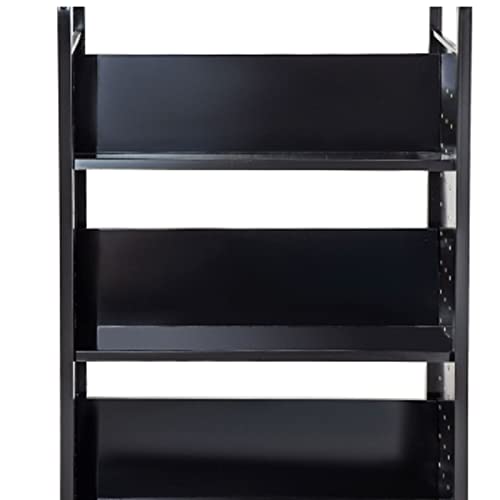 Pot and Pan Organizer Book Cart Library Cart with V-Shaped Sloped Shelves - Black Rolling Book Truck White