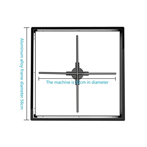 TABKER 3D Advertising Player Holographic Projection Fan F56One Machine Square Cover 1080P Real Time Live Stream - Black, Size X