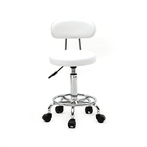 TAPIVA Ergonomic Round Rolling Office Desk Chair with Back - Height Adjustable Swivel Drafting Stool