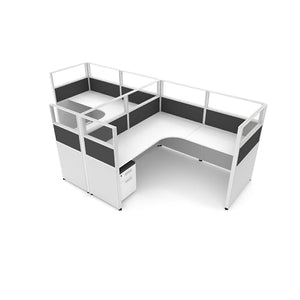 SUNLINE Office Supply - DIY Cube Kit - Complete Office Workstation with 7 Versatile Layouts