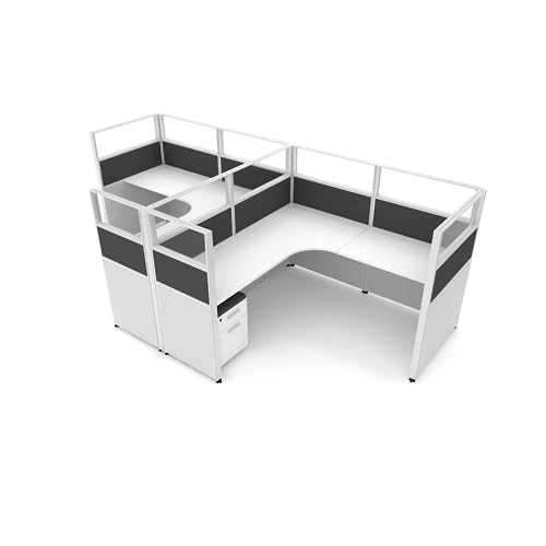 SUNLINE DIY Cube Kit - Complete Office Workstation with 7 Versatile Layouts - Charcoal
