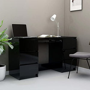 Writing Desk,Computer Desk with Storage Locker,Multipurpose Workstation,Simple Style Desk,Workstation Office Desk Writing Study Desk for Home Office,55.1"x19.7"x30.3" Chipboard