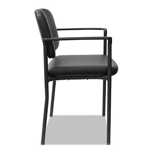 Alera UT6816 Sorrento Series Stacking Guest Chair, Faux Leather, Black, 2/Carton