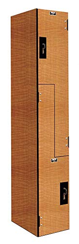 Generic Light Wood Wardrobe Z Locker, (1) Wide, (2) Tier, 12" W x 18" D x 72" H (38Y849)