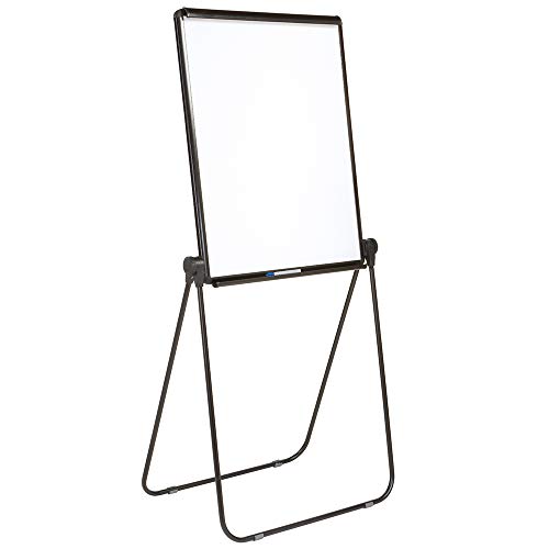 Quartet Easel, Standard, 70" High, Adjustable, 27" x 34" Whiteboard, Reversible, Flip Chart Holder, Ultima, Black Frame (101EL)
