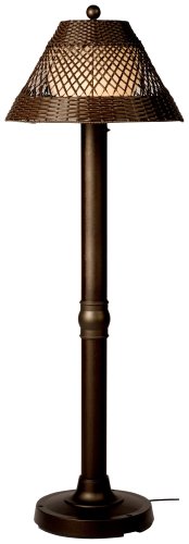 Java 15207 Bronze Floor Lamp With Walnut Wicker Shade, 60-inches Tall