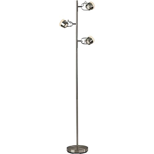 Adesso 2104-22 Nitro LED Tree Lamp, 63.25 in, 3 x 6W LED, Brushed Steel, 1 Floor Lamp