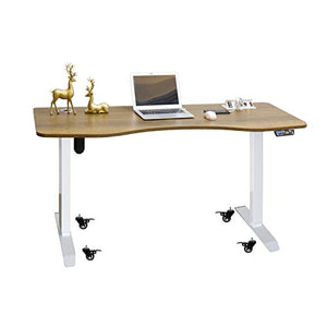 Computer Desk Adjustable Height with Power Hub- 63x25.6 inches, Electric Standing Home Office Table with 4 Memory Presets, Smart Sit to Stand PC Rolling Workstations, Ergonomic Modern Design