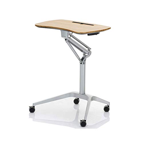 Pneumatic Height Adjustable Sit-Stand Mobile Laptop Computer Desk Cart