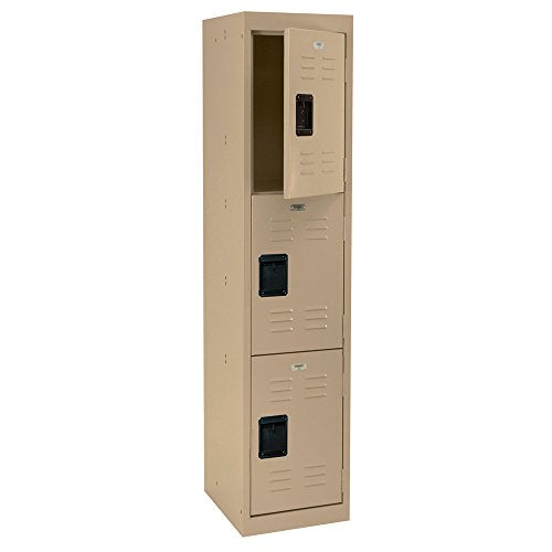 Sandusky Lee LF3B151866-04 3 Tier Welded Steel Storage Locker, 66" Height, Tropic Sand