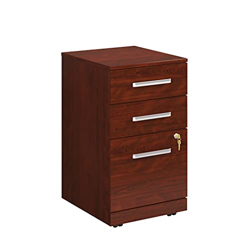 Sauder OfficeWorks Affirm 3 Drawer Mobile File Cabinet, Classic Cherry, 15.55" x 19.45" x 28.43