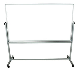 Luxor Mobile Dry Erase Double-Sided Magnetic Whiteboard with Aluminum Frame and Stand - 72"W x 40"H