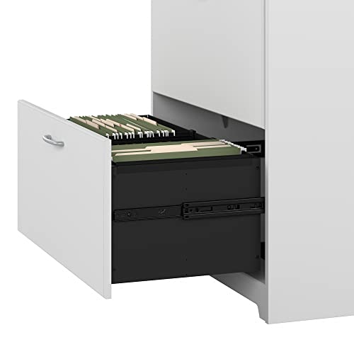 Bush Furniture Cabot 2 Drawer Lateral File Cabinet | Letter, Legal, and A4-Size Document Storage | 32W, White
