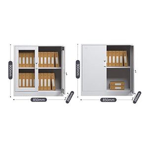 EDWAL Vertical Storage Filing Cabinet with Lock, Metal, Visible Doors, A4/Letter Sized Documents