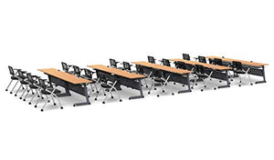 Team Tables 20 Person Folding Training Meeting Seminar Classroom Tables with Industrial Caster Z-Base - Model 5549