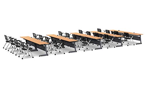 Team Tables 20 Person Folding Training Meeting Seminar Classroom Tables with Industrial Caster Z-Base - Model 5549